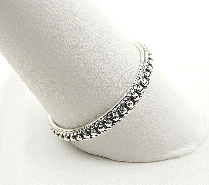 Sterling Silver Textured 3 mm Wide Band Ring – Free Gift Packaging