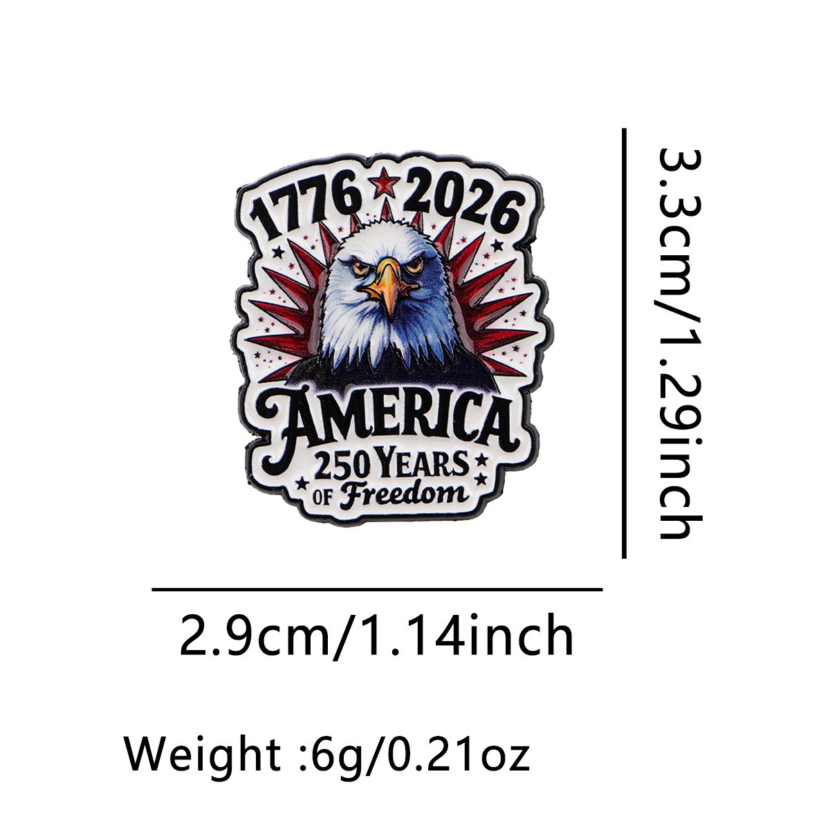 Patriotic Enamel Pin George Washington Bald Eagle USA 250th Decor