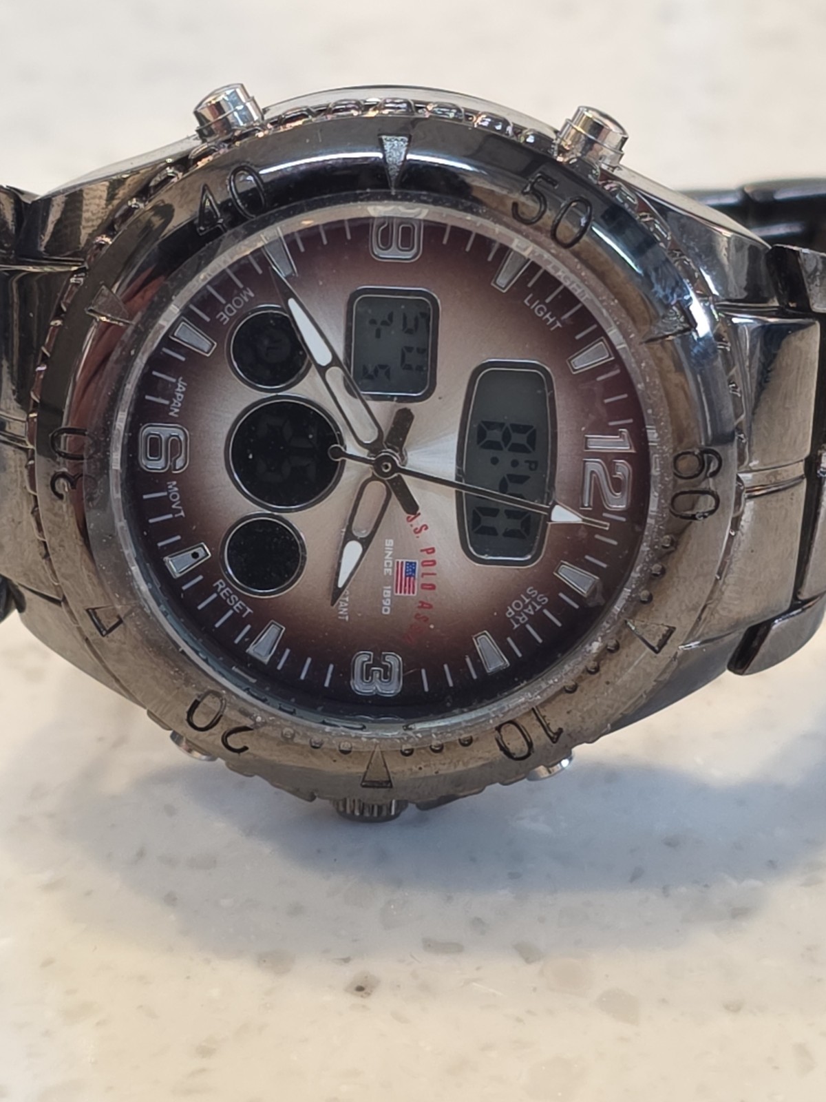 U.S. Polo Assn Men’s Silver Tone Digital & Analog Quartz US8139JC *NEW* (5C)