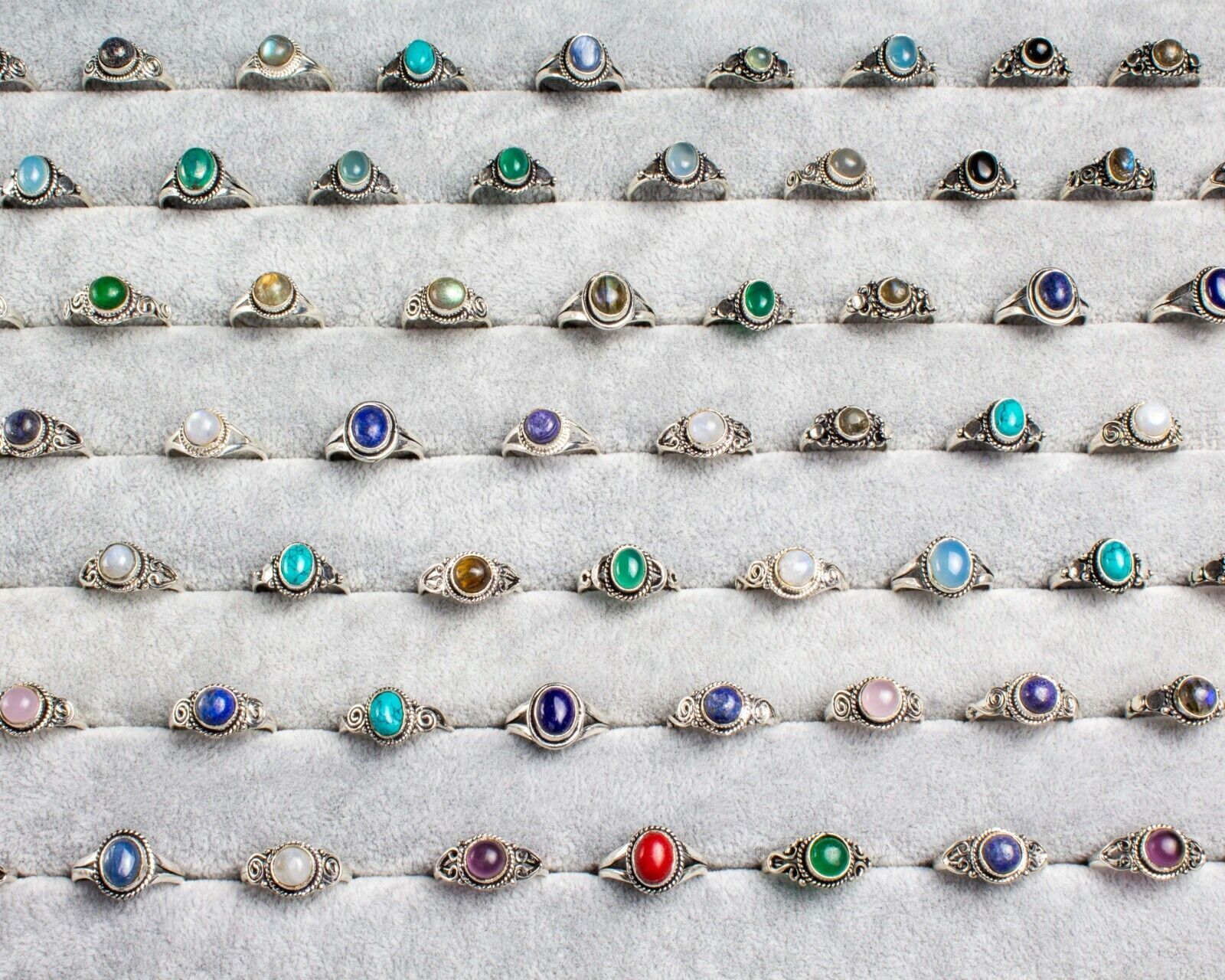 Anxiety Gemstone Rings,Bulk Ring Lot,Stackable Rings,Hippie Rings,Gift For Mom~