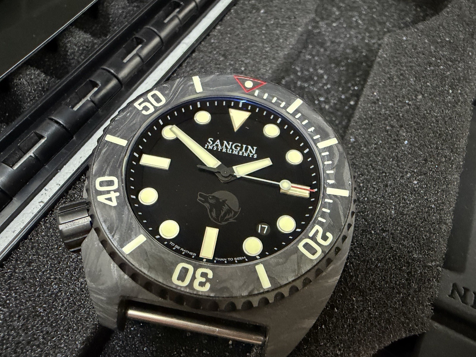 Sangin Instruments Titan x Spiritus Systems Watch Carbon Fiber MINT