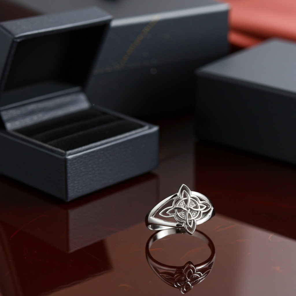 Gold Celtic Trinity Knot Triquetra Ring
