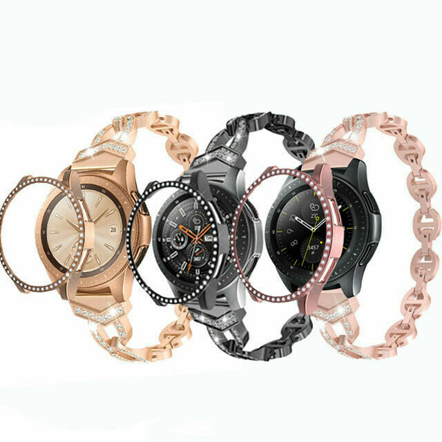 Bling Metal Band Strap+Case For Samsung Galaxy Watch 4 5 40/44mm/Classic 42/46mm