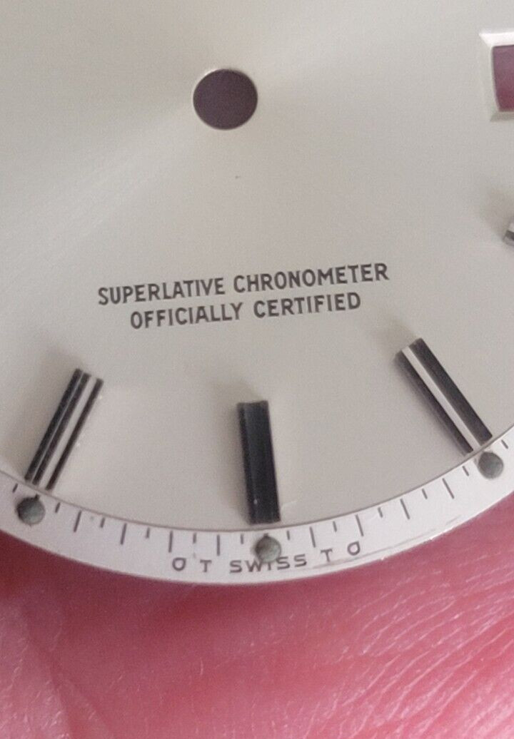 Rolex 100% genuine Silver Sigma non quick set 1601 dial with large hour markers