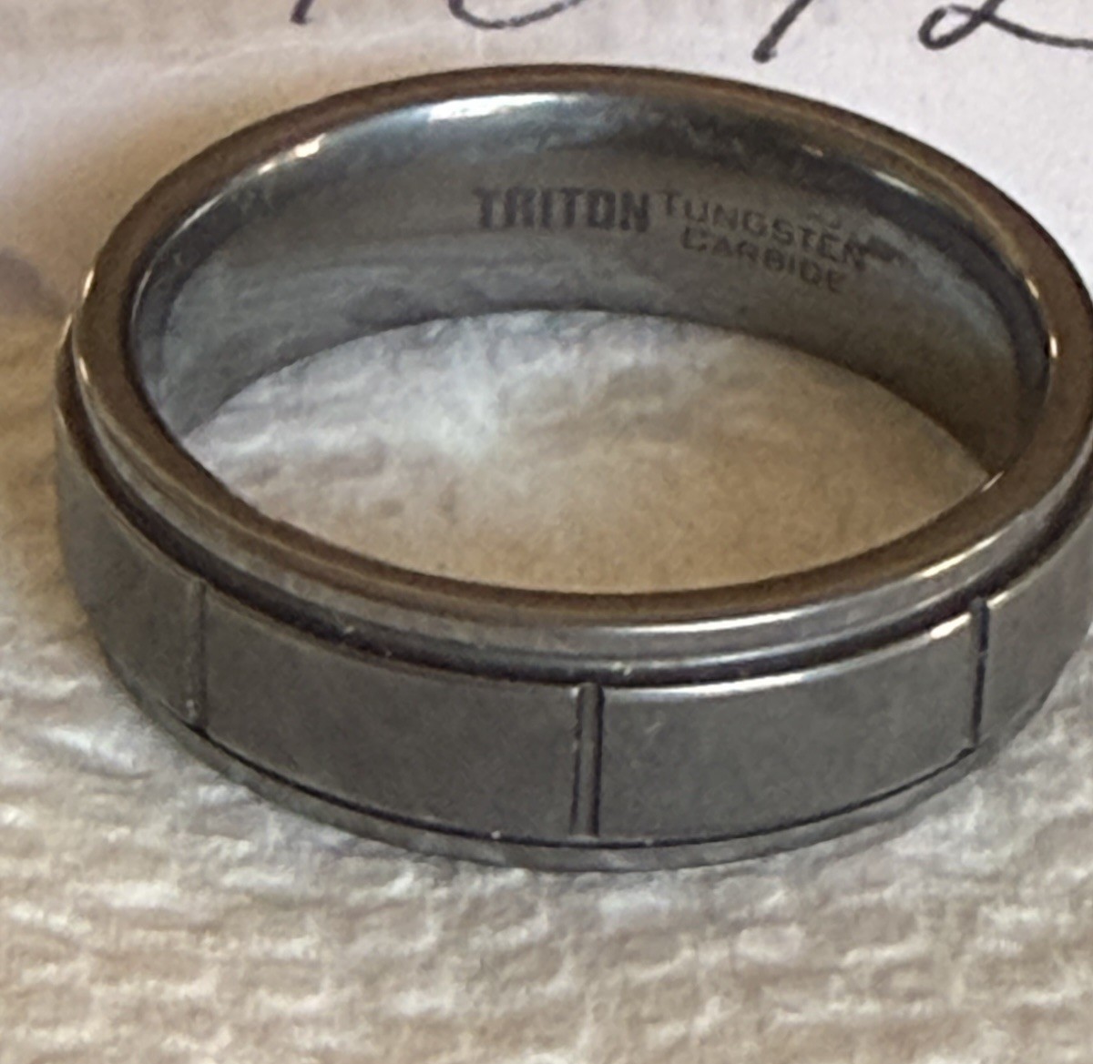 Triton Men’s Size 10.5 Classic Ornate Gunmetal Tungsten Carbide Band Ring