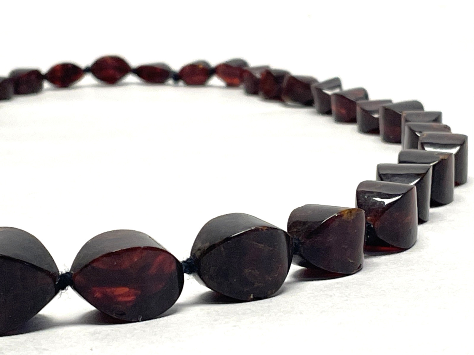 Vintage Natural Baltic Amber Necklace Rich Cognac Freeform Beads 30″ 75.73g