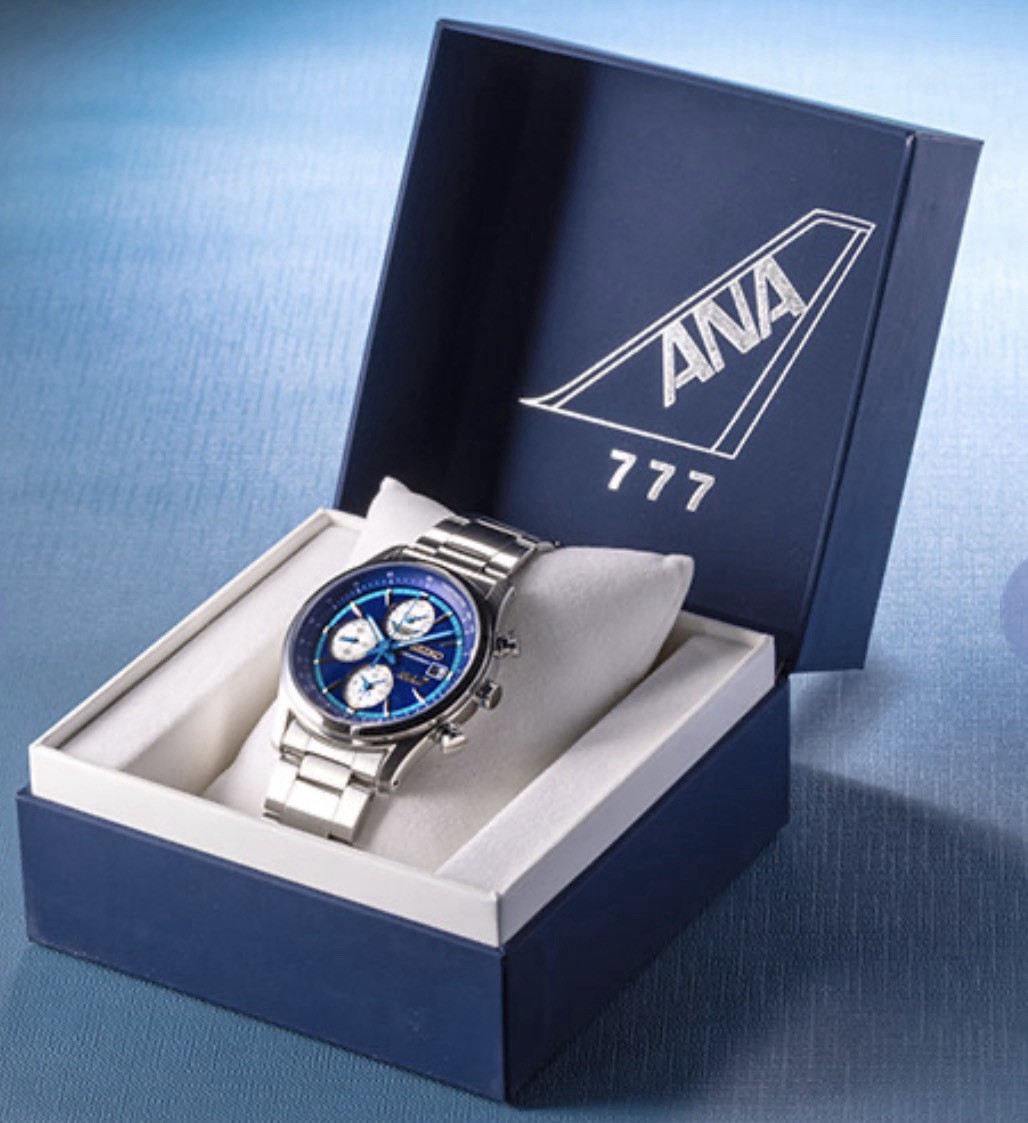 Seiko for ANA 777 Limited Edition Watch Chronograph 777pcs Blue Boeing Design JP
