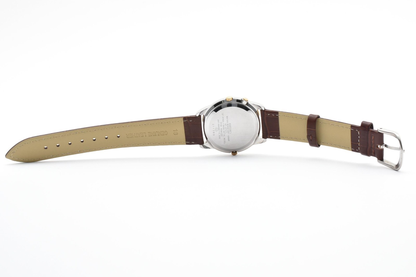 SEIKO Avenue 7F39-6080 Moon phase Day Date 34mm Vintage Quartz Men’s Watch JAPAN