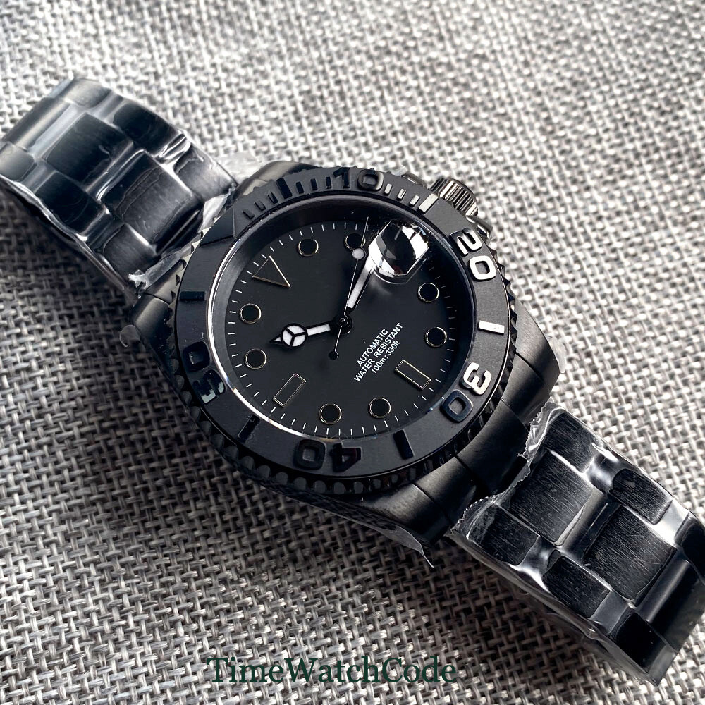 PVD Automatic Men’s Watch NH35 PT5000 Miyota8215 40mm Black Dial Sapphire Glass
