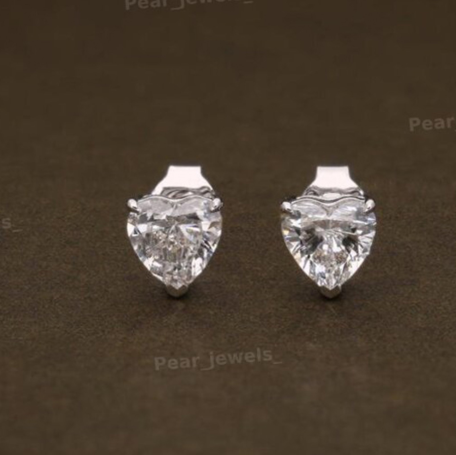2.00 Ct Heart Lab Grown Diamond Earrings 14k White Gold IGI Certified