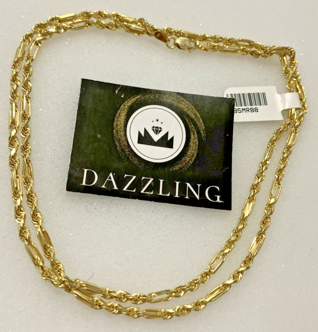 14kt Real Gold Milano-Rope Chain 8.8grams 3mm 24” Lalj Brand New with Tag. 14K
