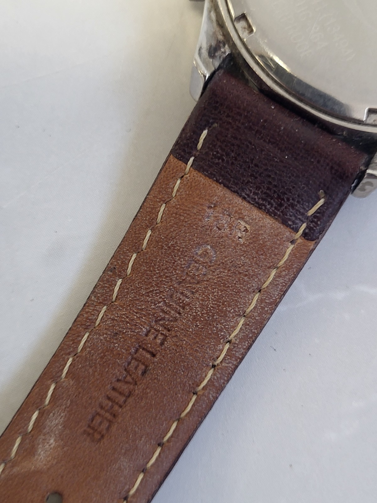 Rotary Chronograph Watch Mother Of Pearl Dial & Leather Strap. PD