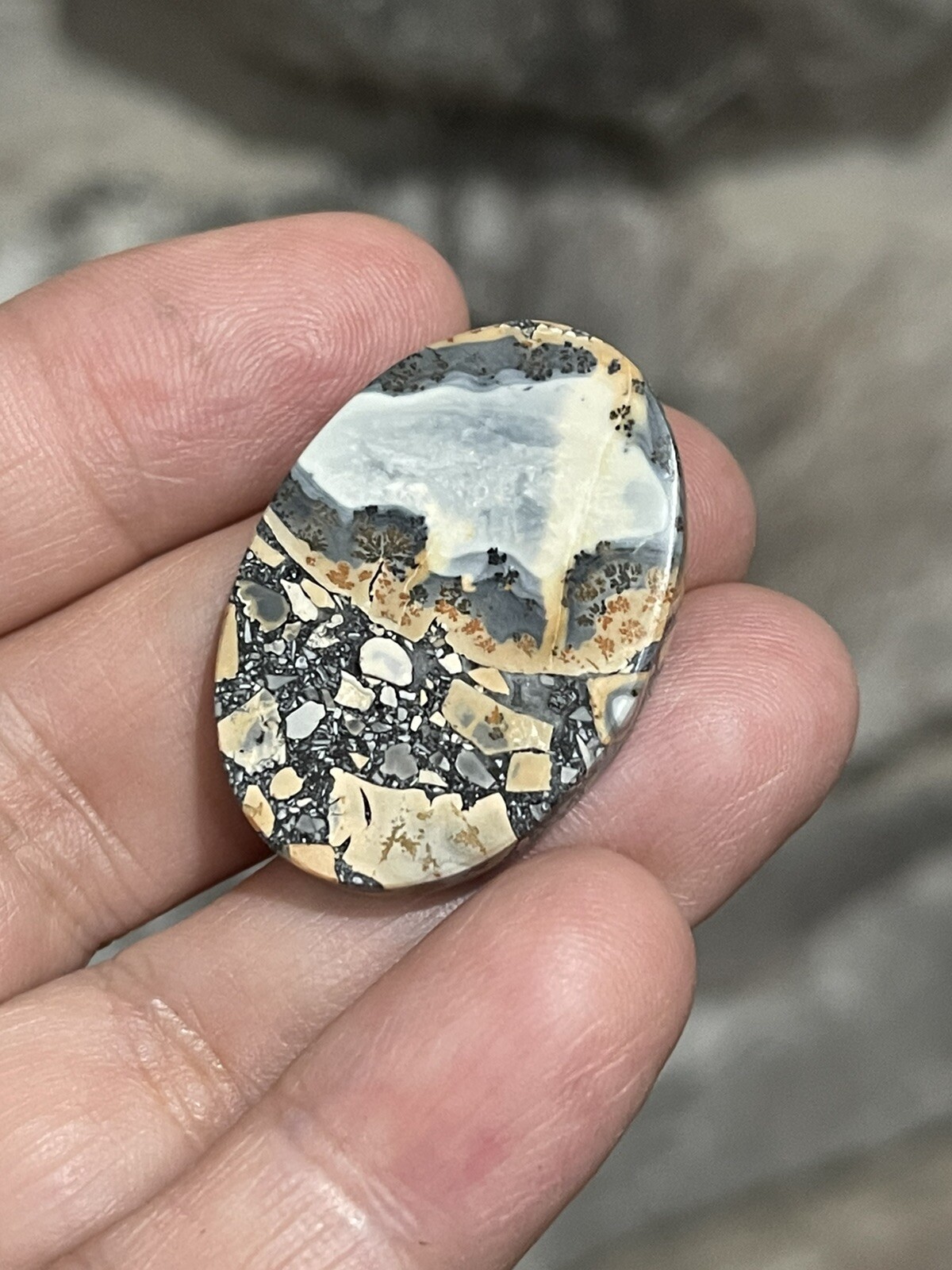 32×22.5x5mm Picture Maligano Jasper Oval Cabochon Loose Stone Wire Wrapping