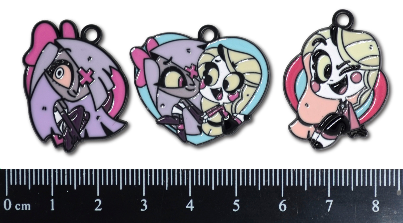 Hazbin Hotel 10pc Enamel Pendant Charm Set Charlie Alastor Angel Dust Niffty