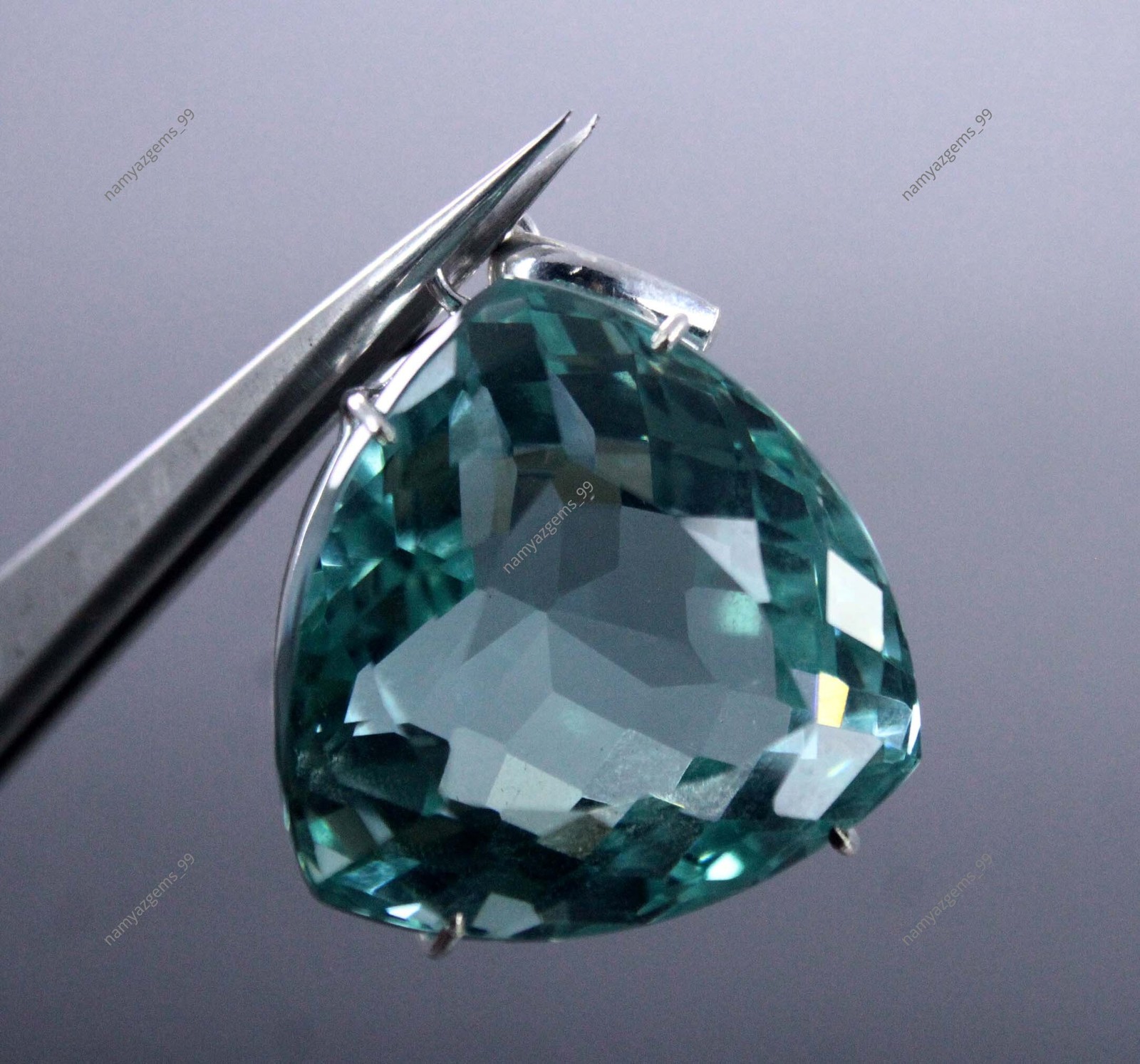 107.10 Ct Natural Aquamarine 925 Solid Silver Pendant Pear Cut Gemstone
