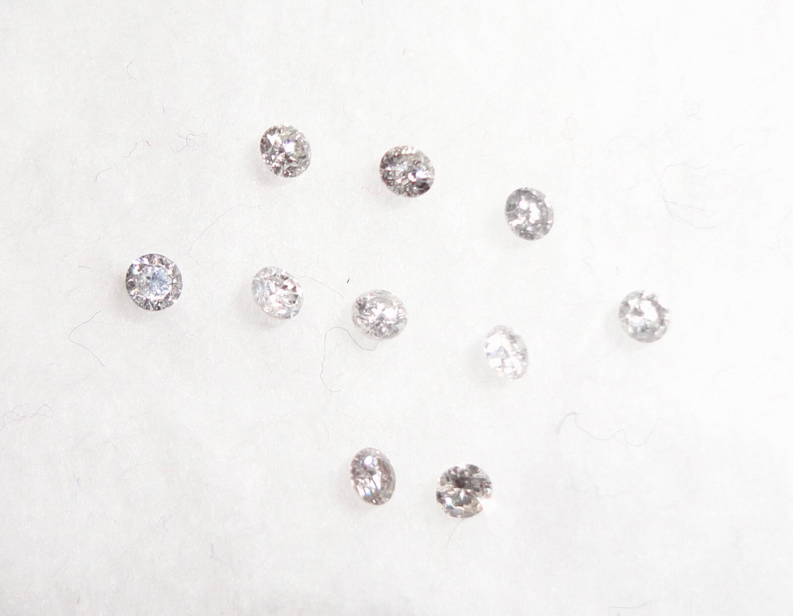 0.250 Carat 10 Pcs lot 1.7mm Natural Round Diamonds SI2-I1, sparkly