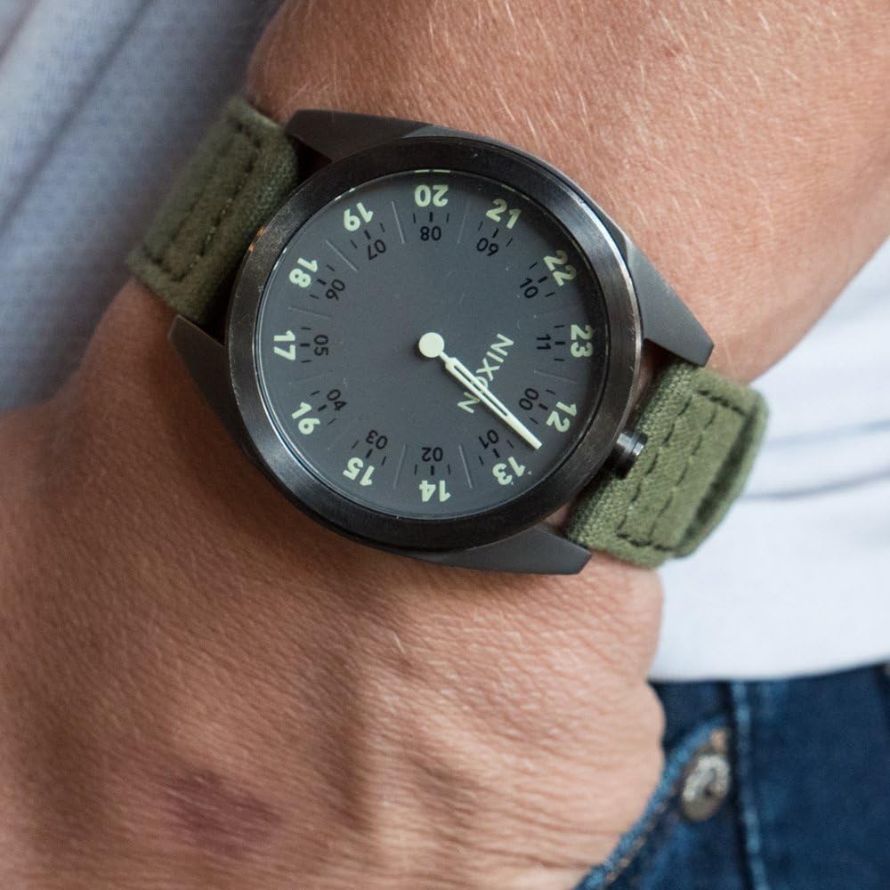 BARTON 22mm Army Green Canvas Quick Release Watch Band – Stylish and Comfortable