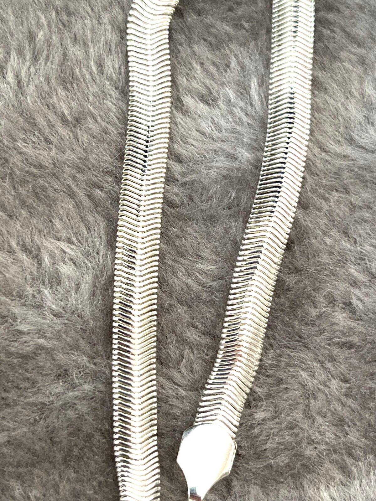 SUPER NICE 925 SILVER PLATED FLAT SNAKE CHAIN BRACELET 6MM 8″ LONG