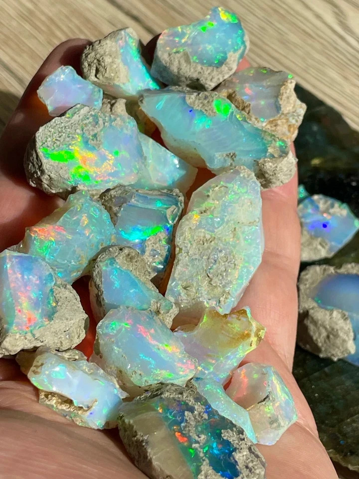 Dry Opal Rough Lot 20 Pieces Natural Ethiopian Welo Opal Raw AAA cut grade rough