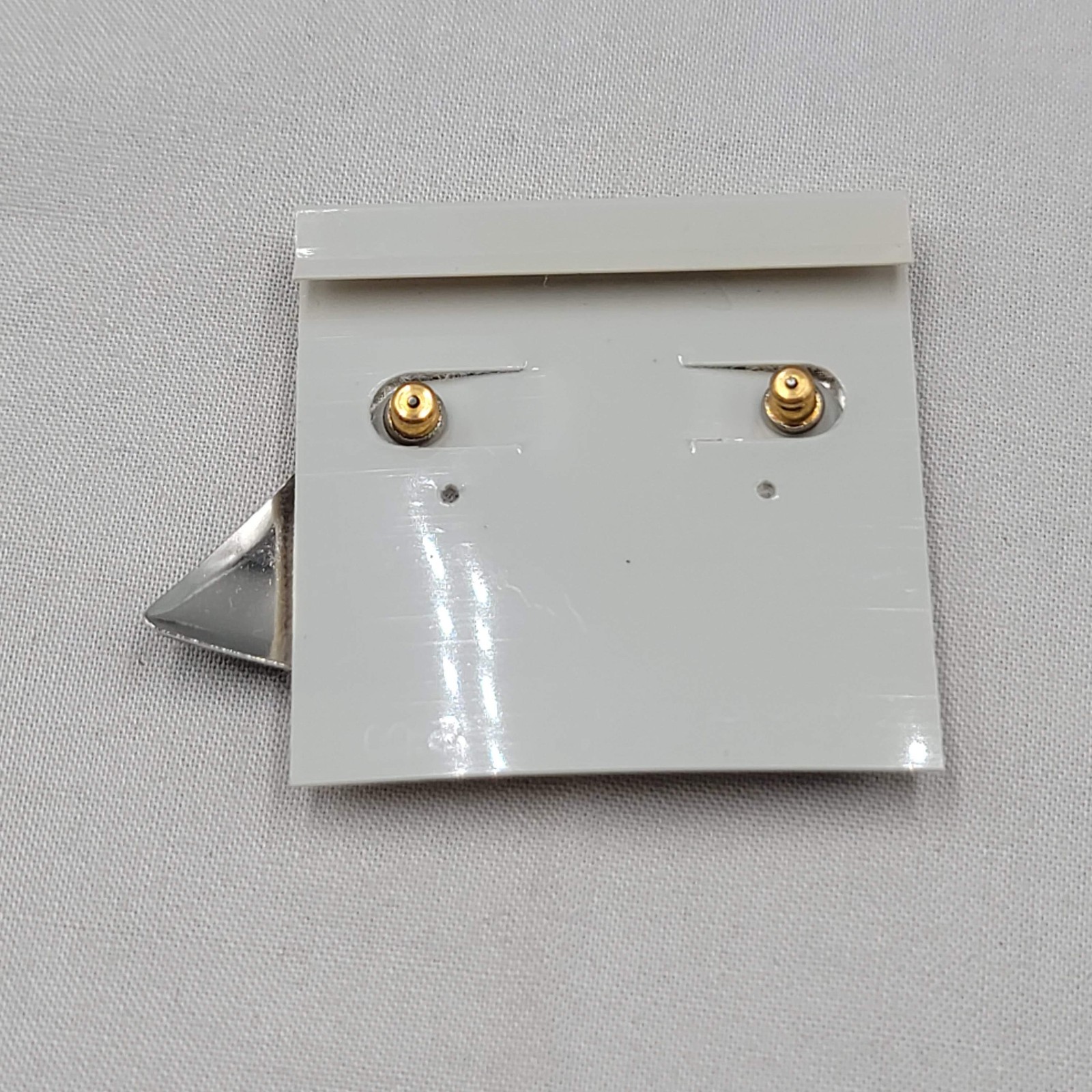 Vintage Black Yellow Red Triangle Enamel Cara Pierced Earrings NOS Prop 1.25″
