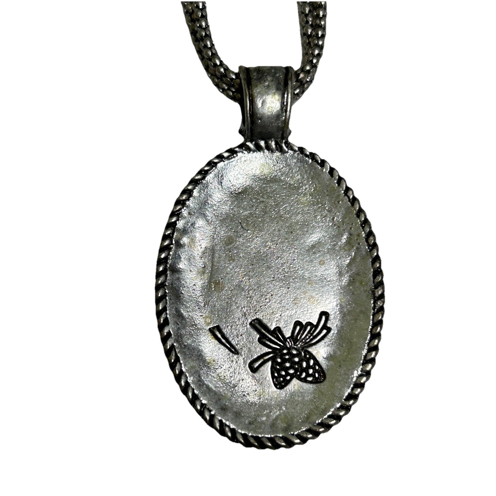 Faux Amethyst Pendant Necklace Faux Agate Silver Tone Coldwater Creek