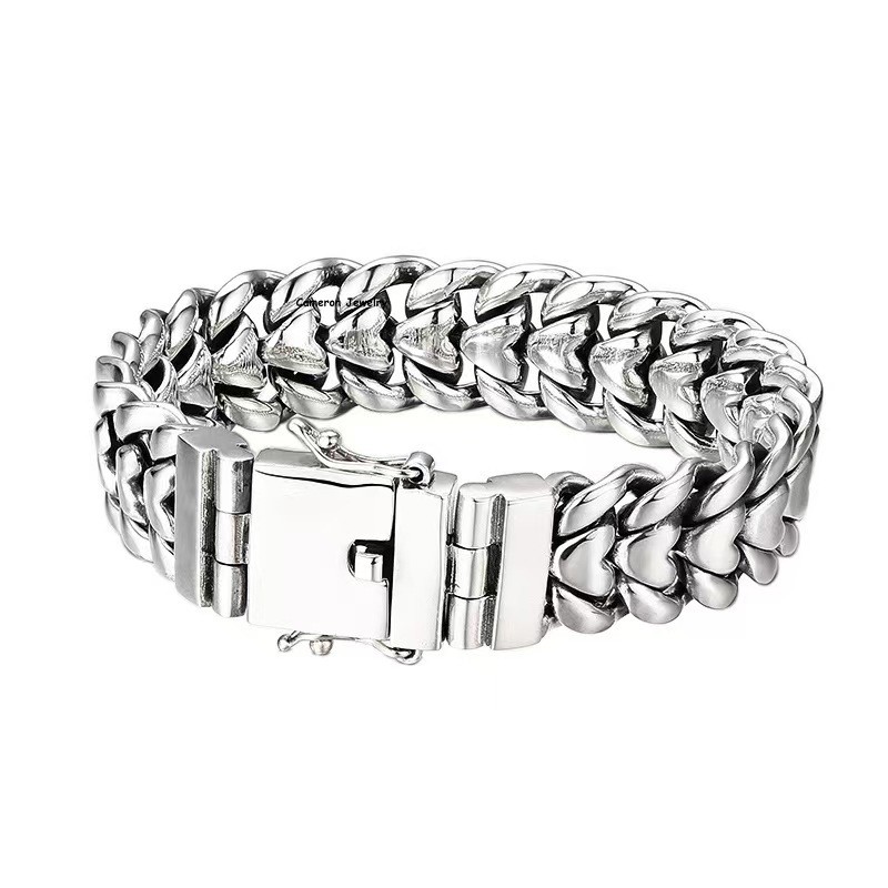 Solid 925 Sterling Silver Thick Curb Chain Bracelet Men Women Heavy Tank Link