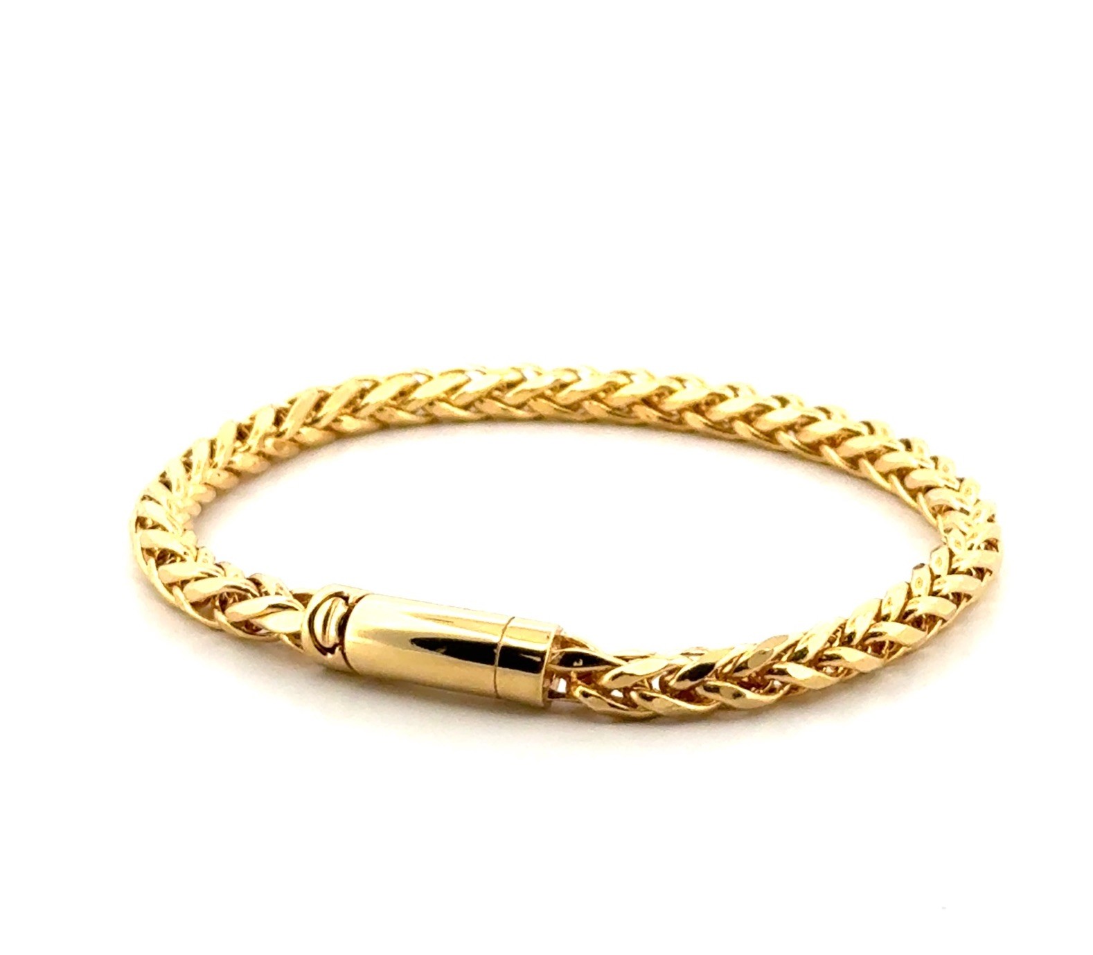 6” Women’s 18k Yellow Gold Franco Foxtail Link Bracelet Made in Japan 6.85g
