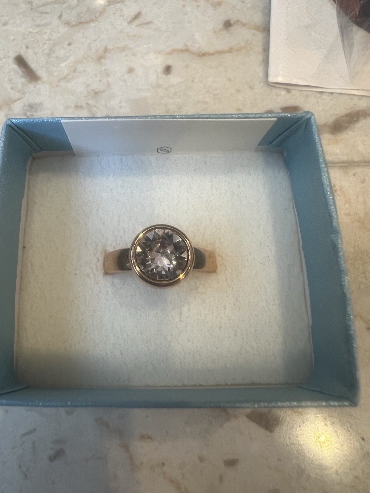 Touchstone Crystal BLISS Ring Size 9 Rose Gold Plated BNIB