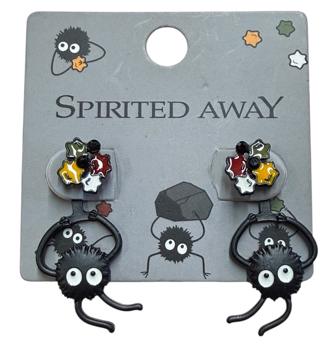 Hot Topic X Studio Ghibli Spirited Away Soot Sprites Candy Front/Back Earrings