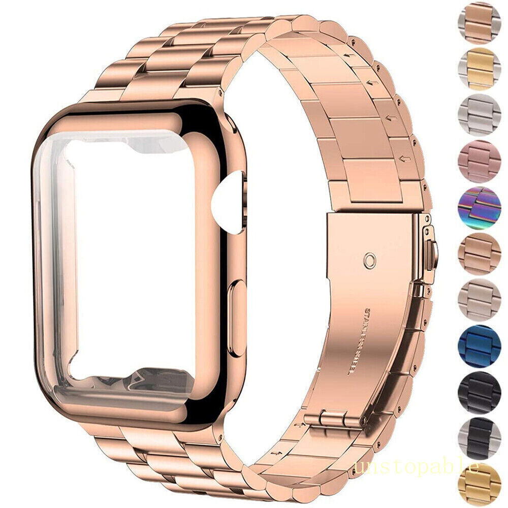 For Apple Watch Series 9 8 7 6 5 4 3 SE 40 49 45mm Metal iWatch Strap Band Case