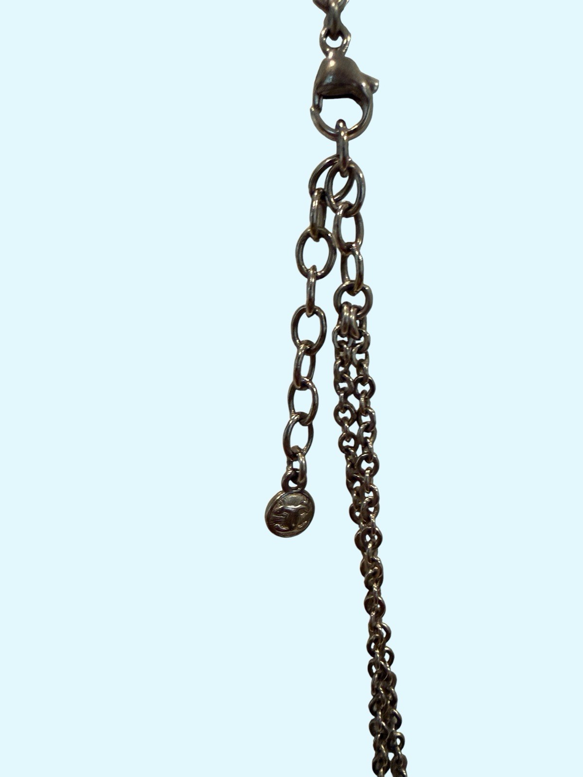 Chanel Multi-Strand Satoir Necklace With Blue Iridescent Crystal Chicklet Stones