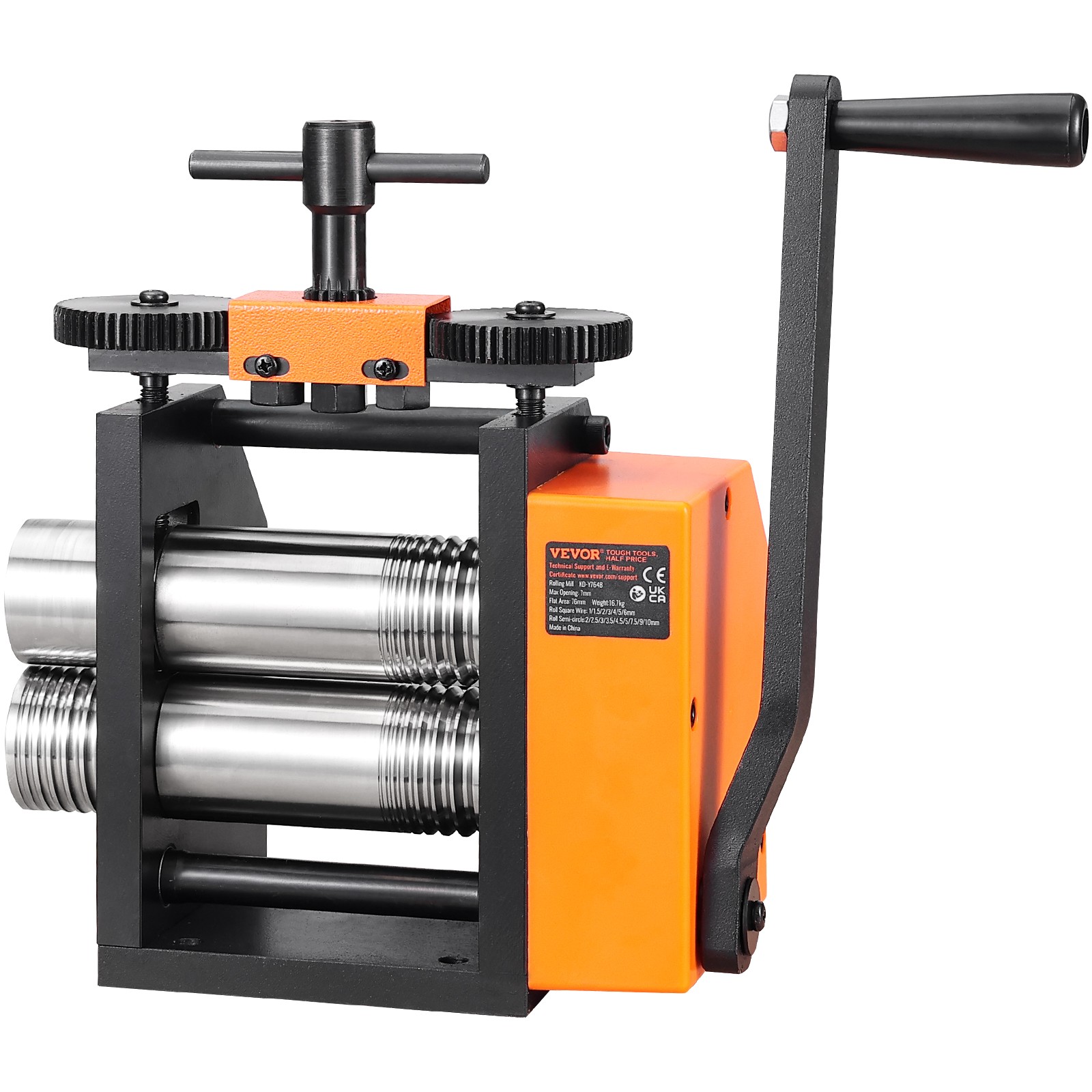 VEVOR Rolling Mill 2.95″/75 mm Jewelry Rolling Mill Machine 1: 2 Gear Ratio