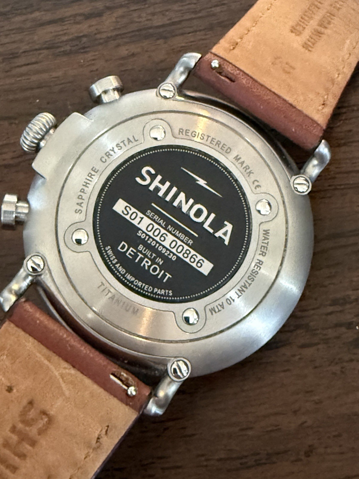 Shinola Titanium Argonite 5021 Quartz Chronograph -Box, Papers, Sleeve