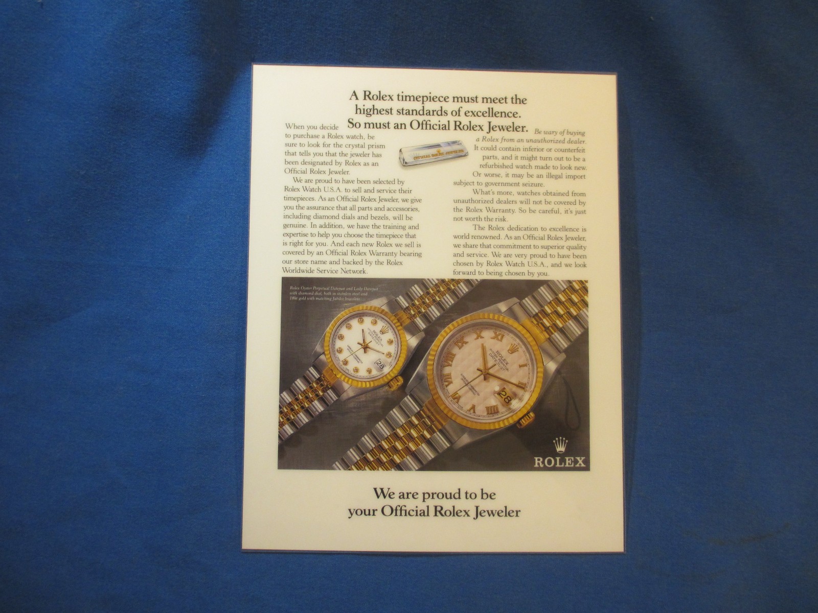 Watchmaker Estate Vintage Genuine ROLEX DEALER AD COUNTER TOP Display GREAT GIFT