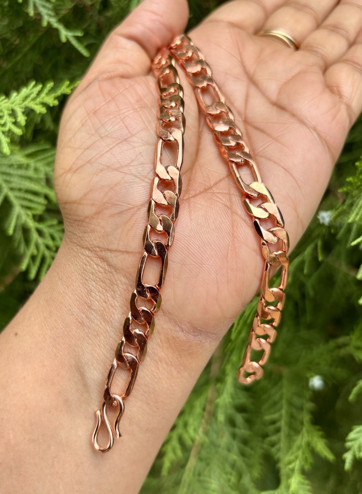 24 inch Pure Copper Flat FIGARO Chain Necklace, Healing Copper Jewelry Spiritual