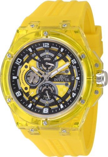 Invicta Men’s 48.5mm Racing Cyclone Quartz Chronograph Yellow Tone Watch