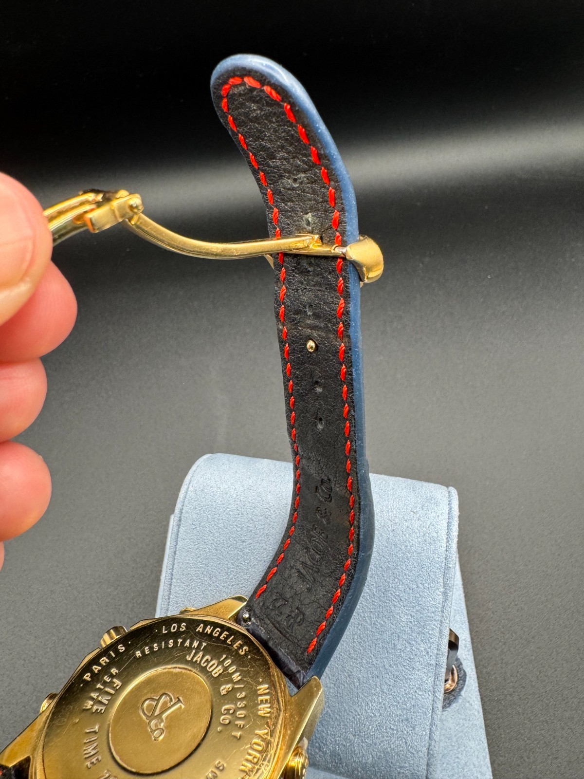 Jacob and Co Five Time Zone Yellow Gold Case Diamond Bezel “Pacific Bay”