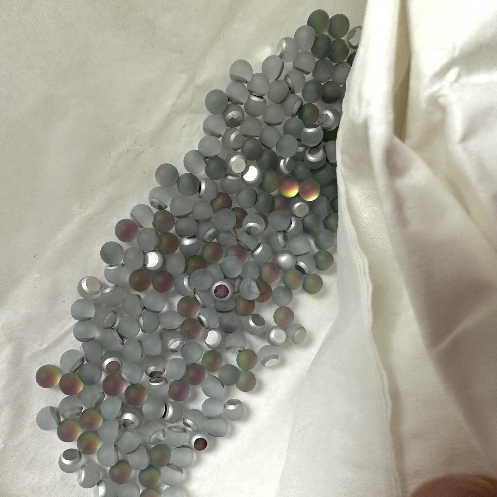 24 Vintage 4mm Frosted Vitrail Medium 3/4 Ball Stone/ Cabochon Smooth Top #34B43