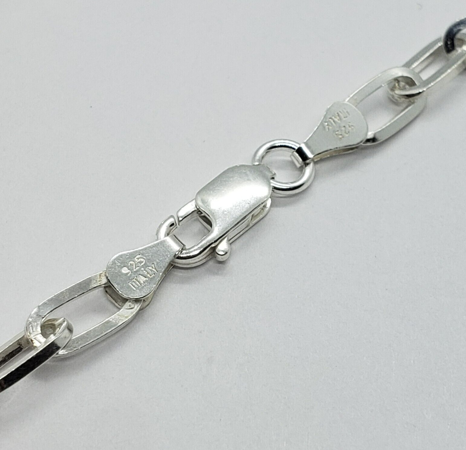 925 Sterling Silver Paperclip Chain Necklace Bracelet 5.5 mm Sizes 7-30 inch