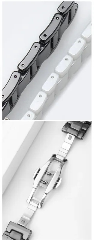 20*11mm Ceramic Watch Band Strap Forgucci Omega GC Guess Dior Pasha Bracelet