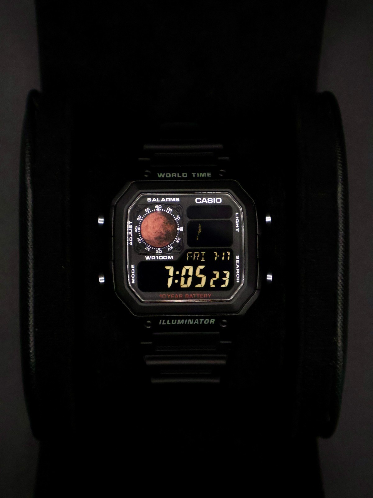 “Ares” | Custom Mars Negative Display Casio | Royale | AE-1200 | ☄️⚫️ | MOD