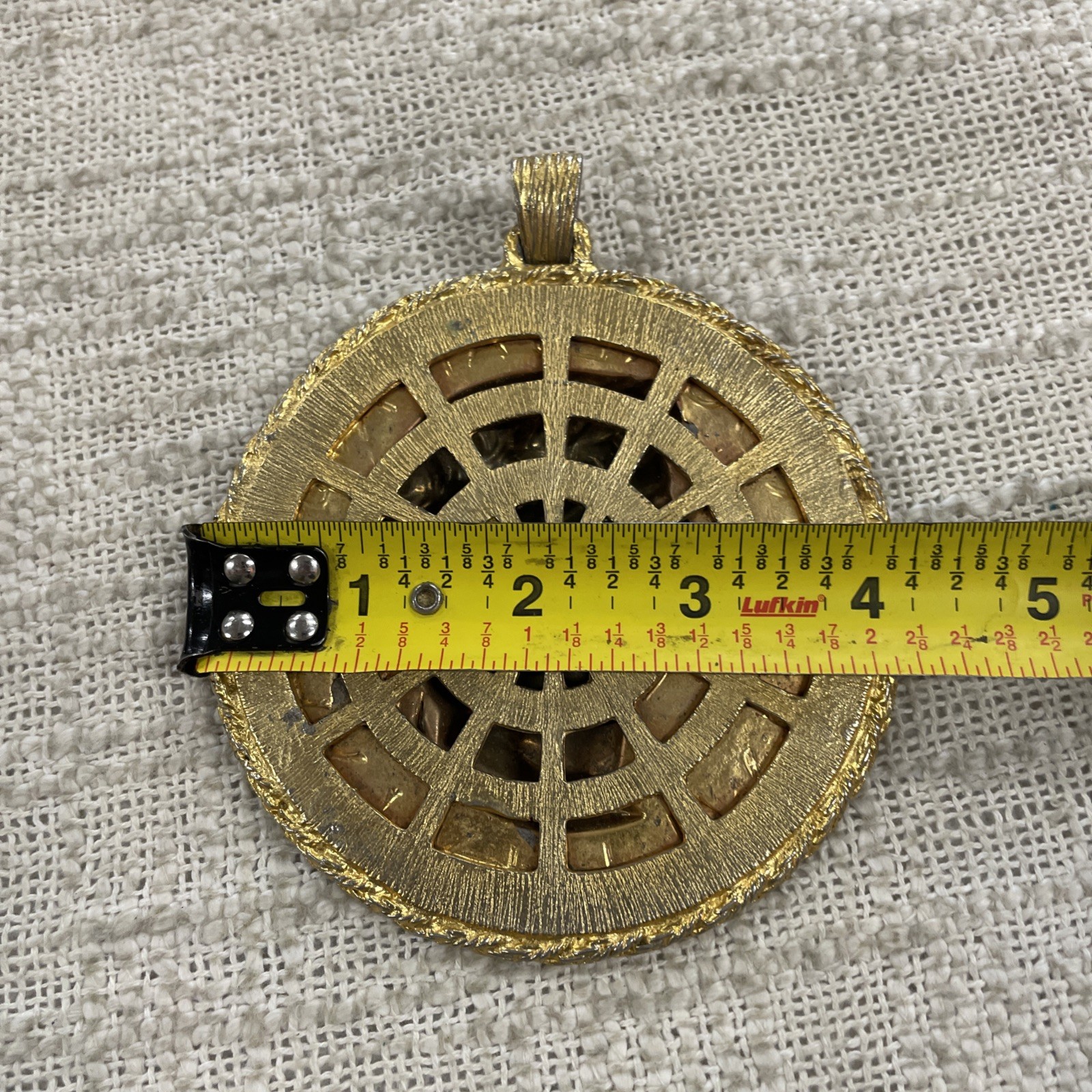 Gold & Silver Toned Large Roman Emperor Nero Aureus Coin Replica Pendant