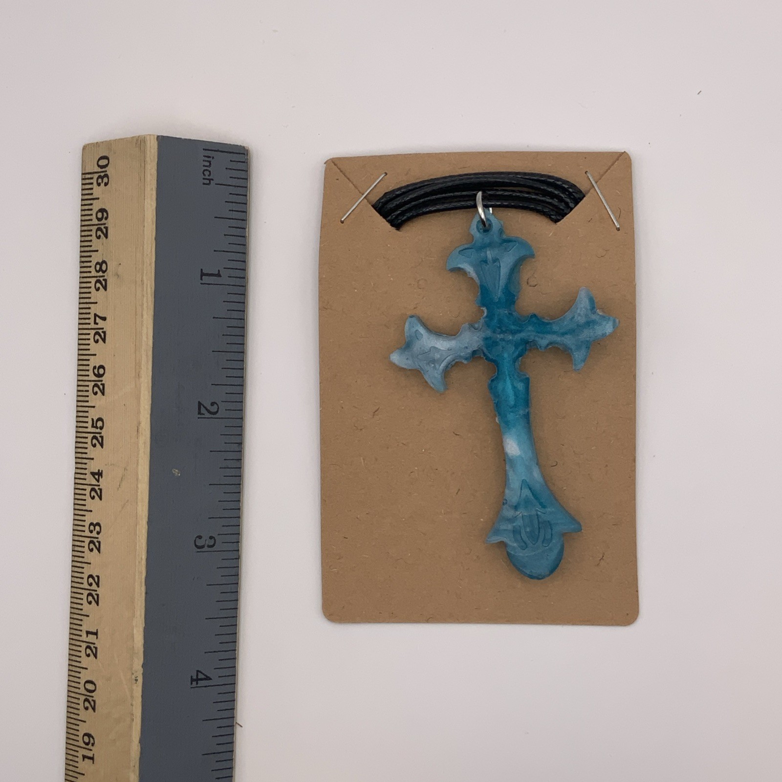House Of David Handmade Cross Necklace Marbled Dream Water
