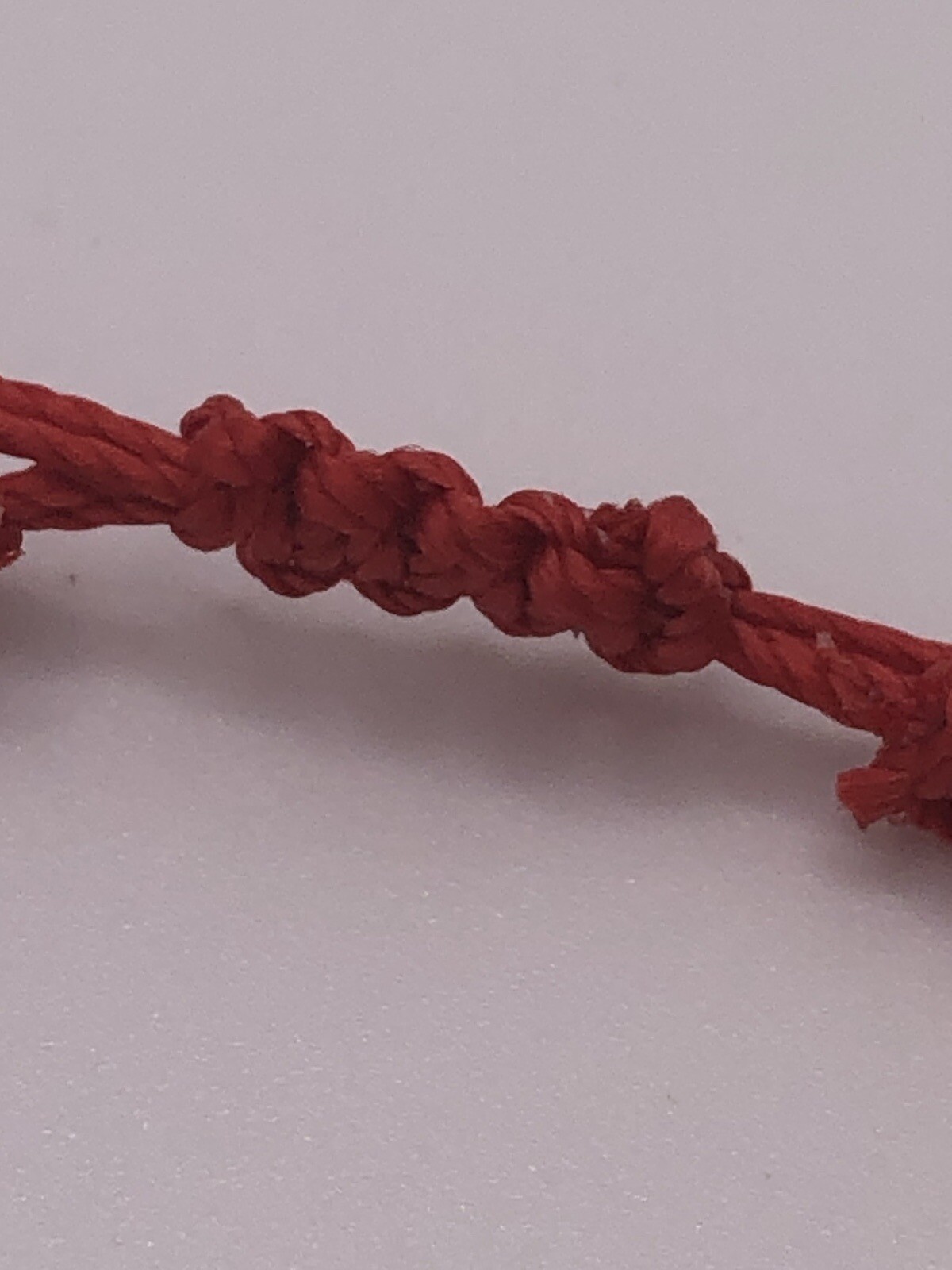 Handmade Red Macrame Square Knot Adjustable Bracelet with Pearl-like Connector