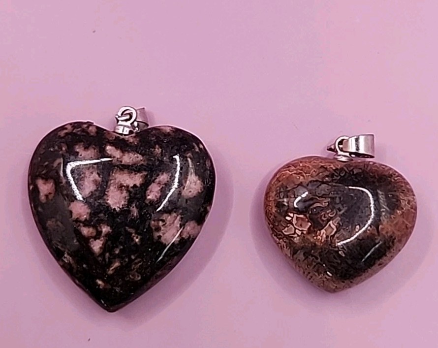 NEW TGS Jewelry Heart Shaped Crystal Pendent + Bonus Mini Pendent