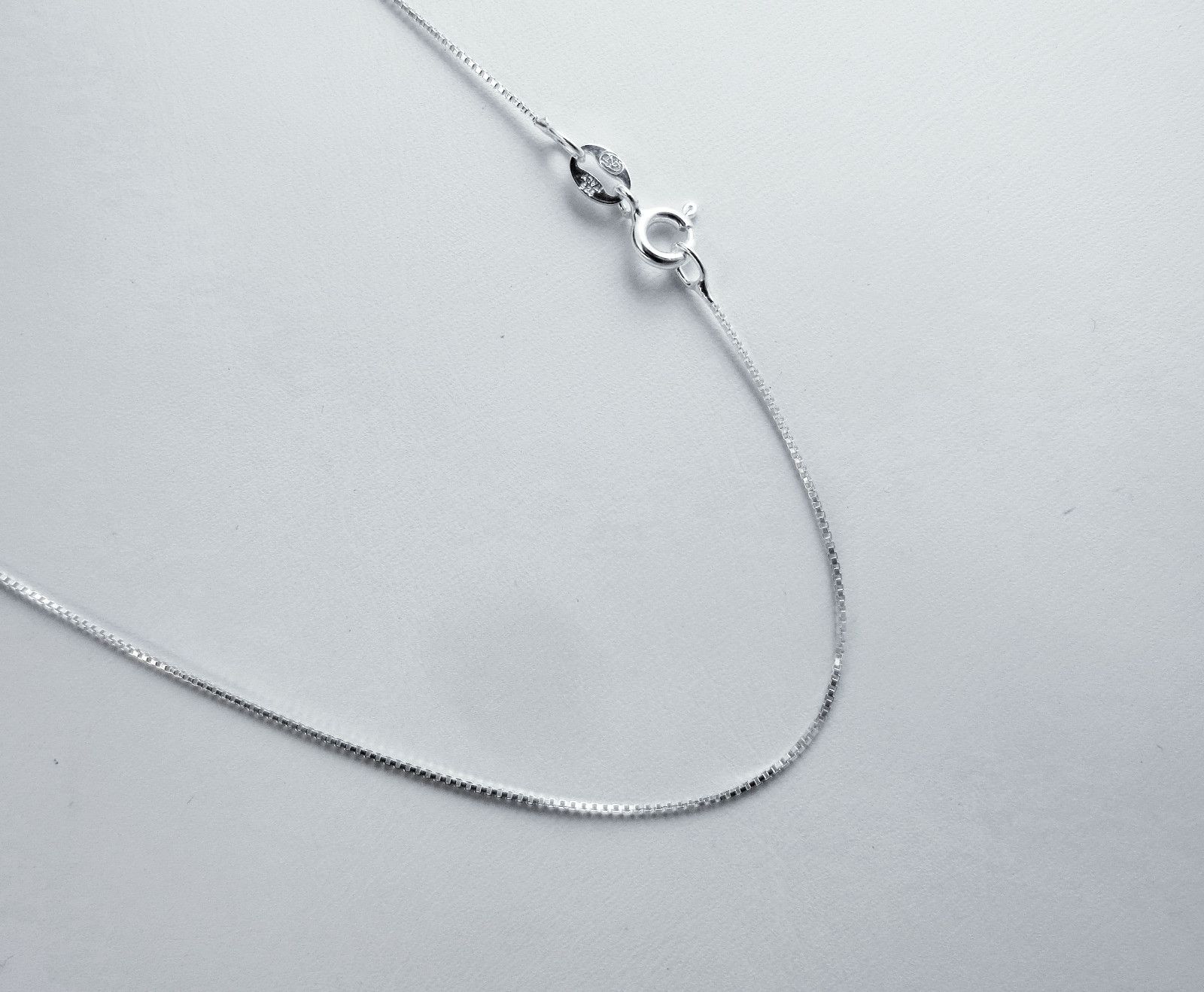 0.8mmThin Box Chain. Pure 925 Italian Sterling Silver 14,16,18,20,22,24,30 Inch