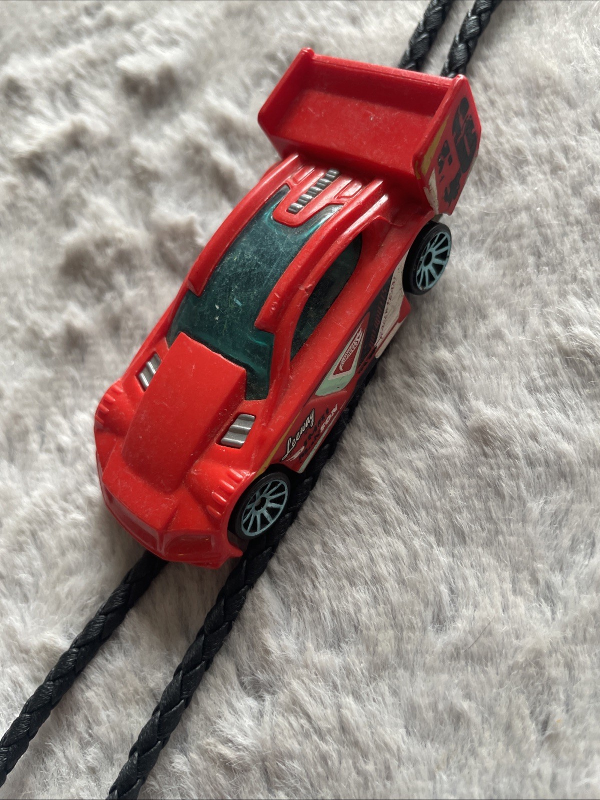 Hot Wheels Time Tracker distressed racing car bolo tie