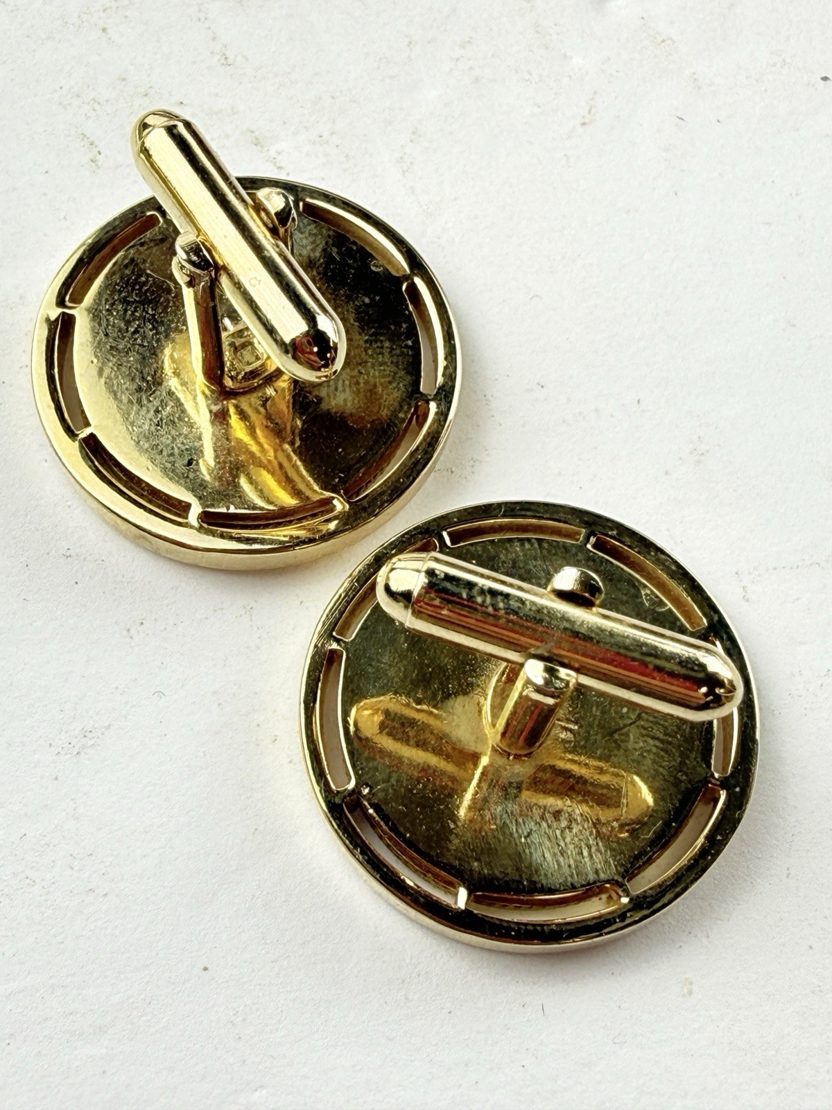 Vintage Coin Cufflinks Peseta Una Spanish Spain Franco-era Gold Tone Cufflinks