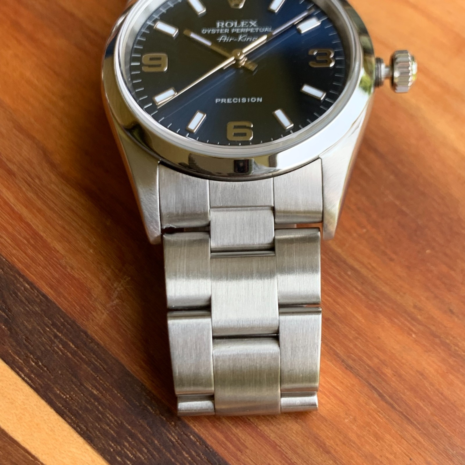 2004 Rolex Air-King Oyster Perpetual 14000M Blue Dial Automatic Watch – Mint