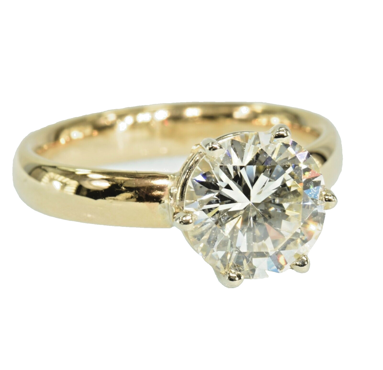 GIA Certified 2.96 Ct. Natural Diamond Vintage 6 prong Solitaire 14k Gold Ring